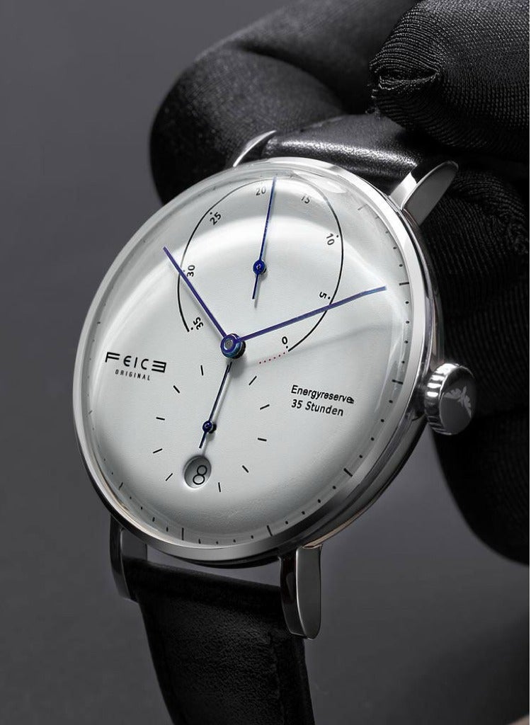 FEICE Men's Automatic Mechanical Watch with Leather Strap, Domed Mirror, Analog Display – Model FM202 - Image 1